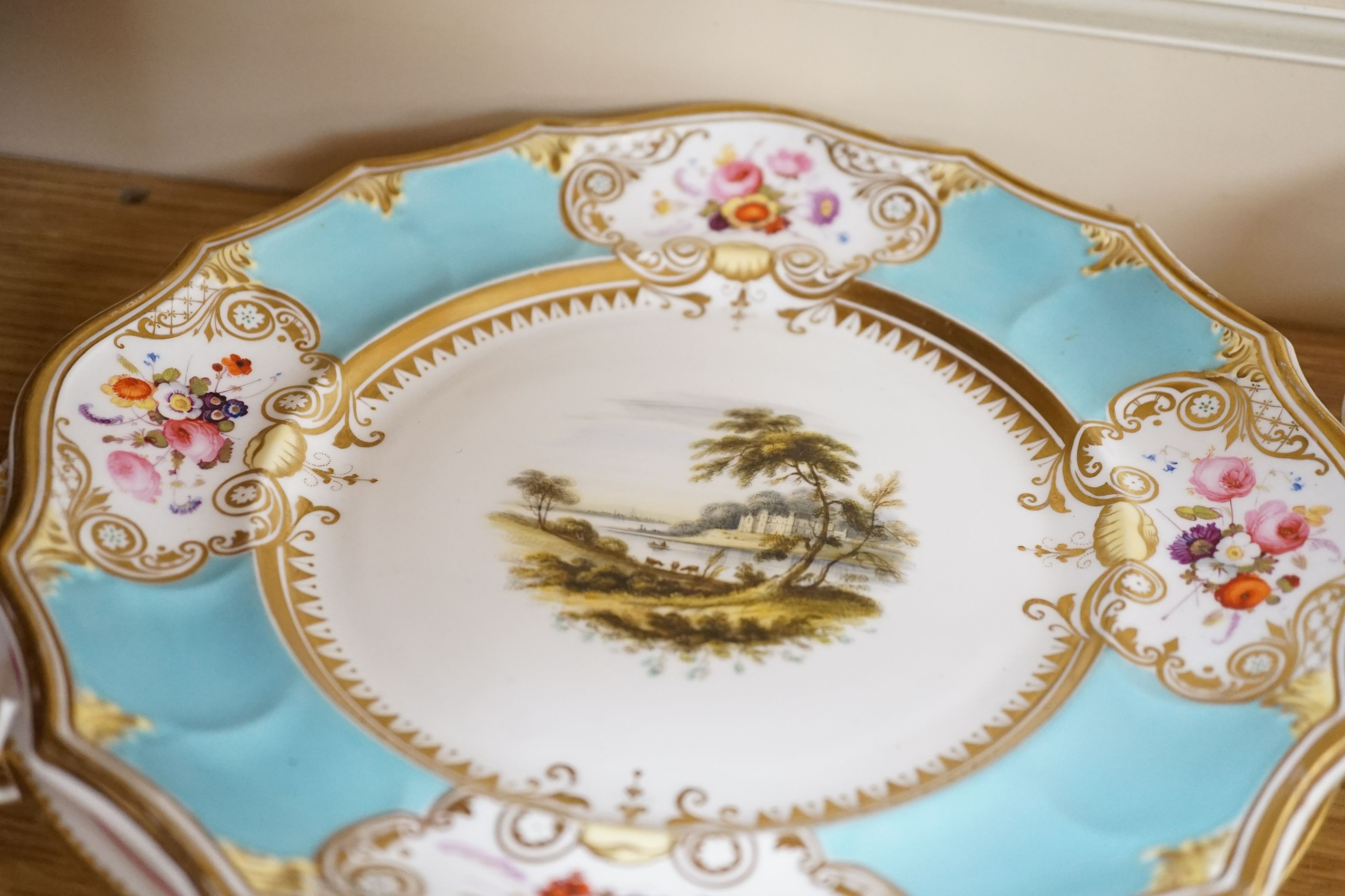 Royal Crown Derby, Shelley, Davenport wares, two cabinet cups, together with mixed continental ceramics